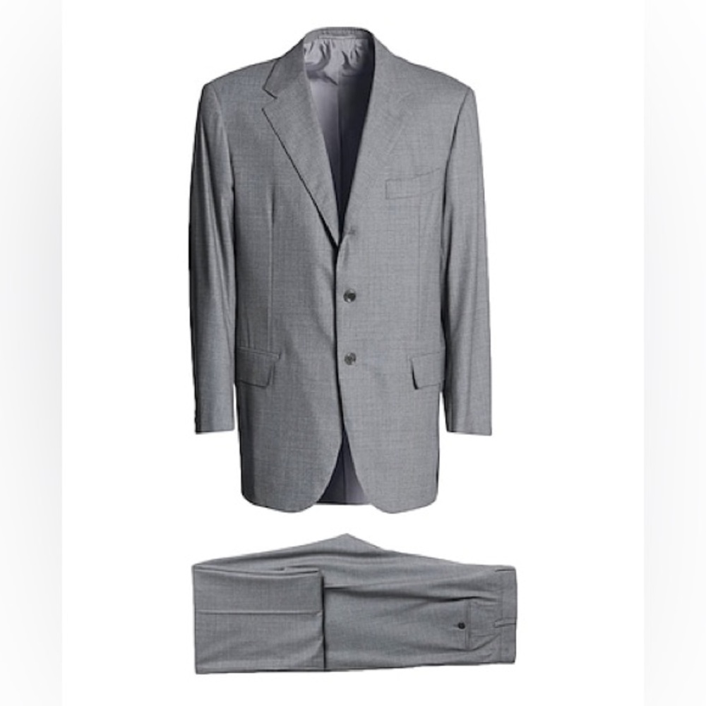 NWT Abla Italy Gray Patterned Wool Suit Blazer Pants Formal Business IT 52